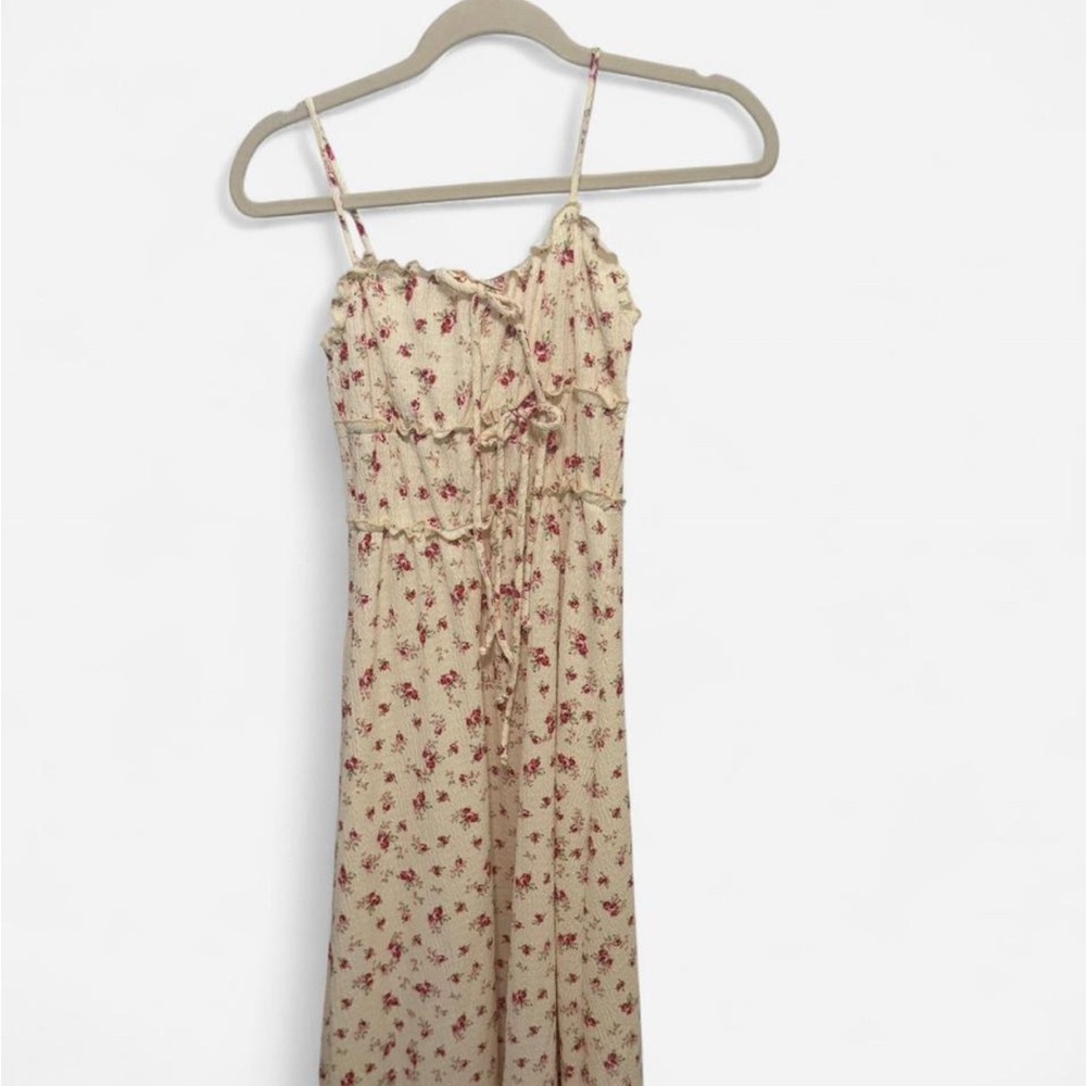 See You Monday Cream Floral Maxi Dress